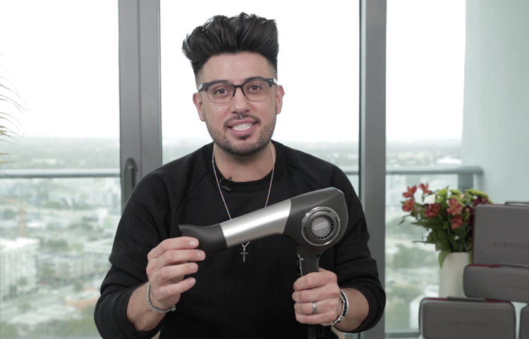 cortex blow dryer demo with celebrity hairdresser Antonio Estrada